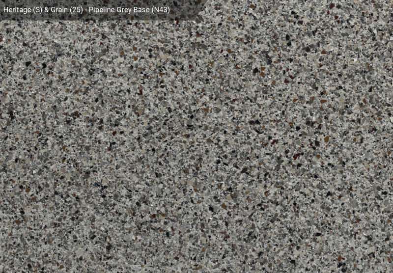 Heritage (S) & Grain (25) — N43 Pipeline Grey base, official APC sample